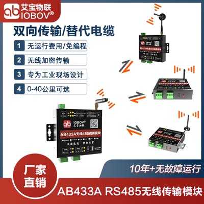 AB433A 485信号无线通信模块|485无线传输终端